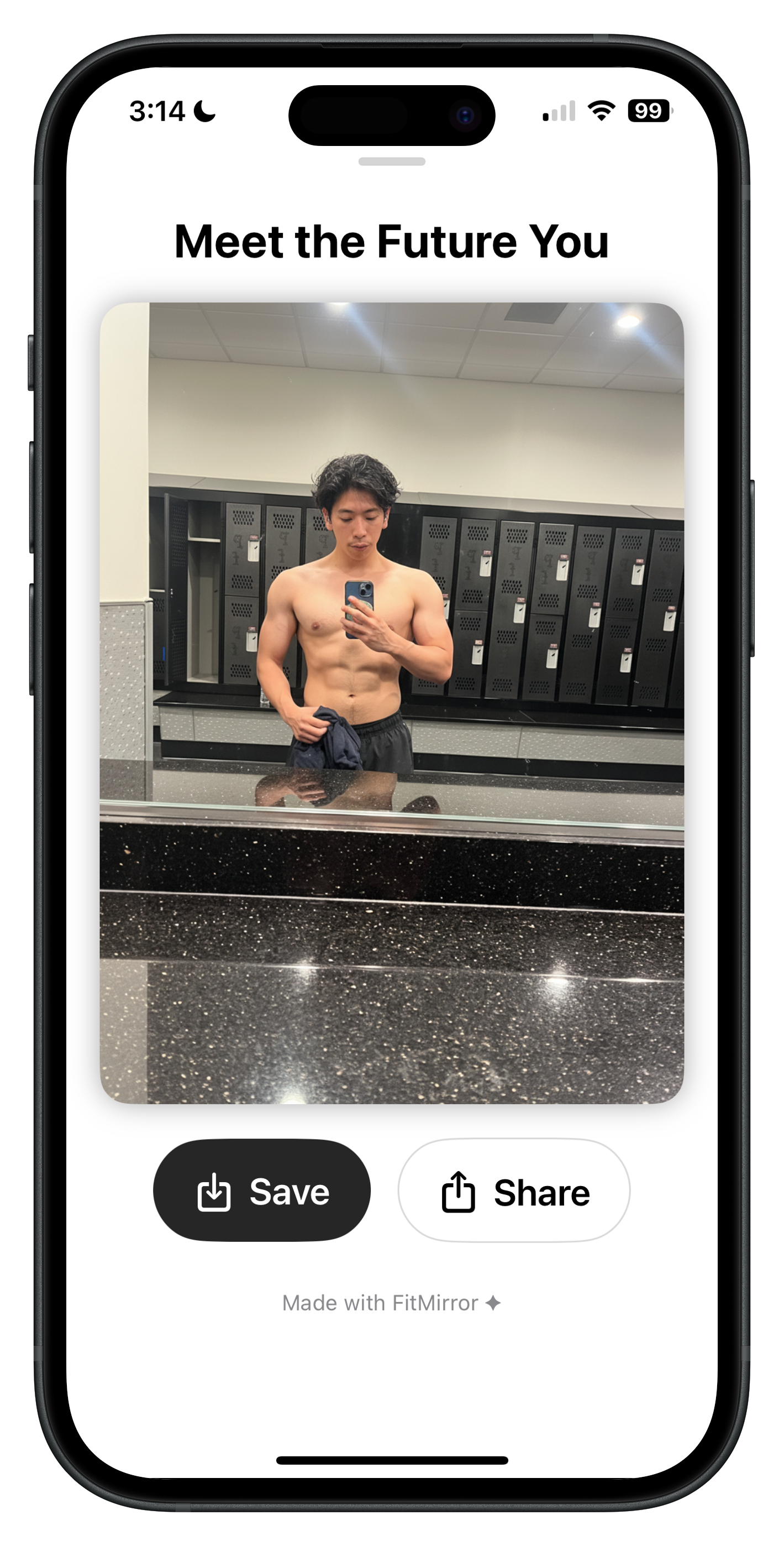 FitMirror app mockup